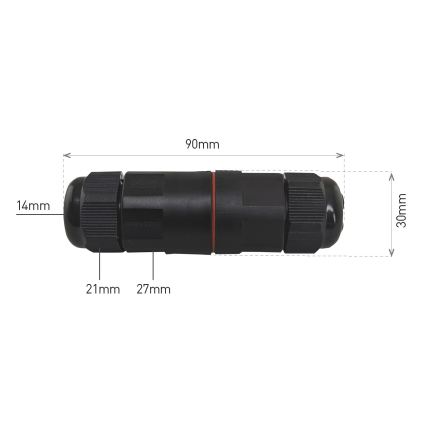 Kabelkoppling CWL 250V/16A IP68 3x2,5 mm²