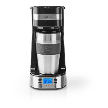 Kaffebryggare för en kopp 0,4 l med timer och resemugg