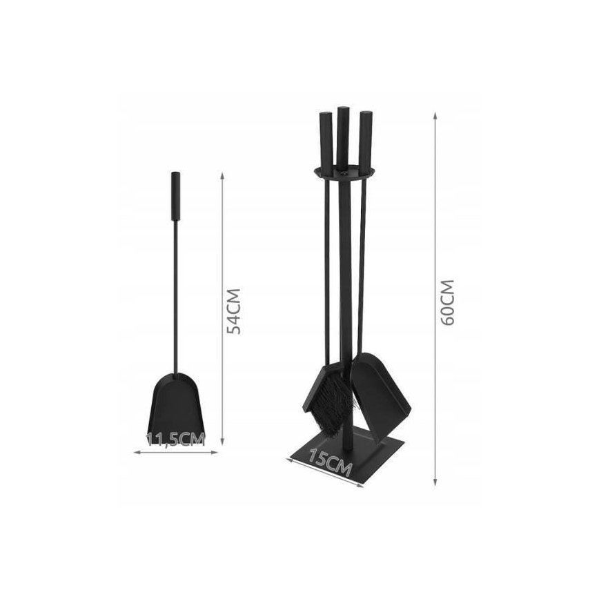 Kaminredskap rostfri 4 delar