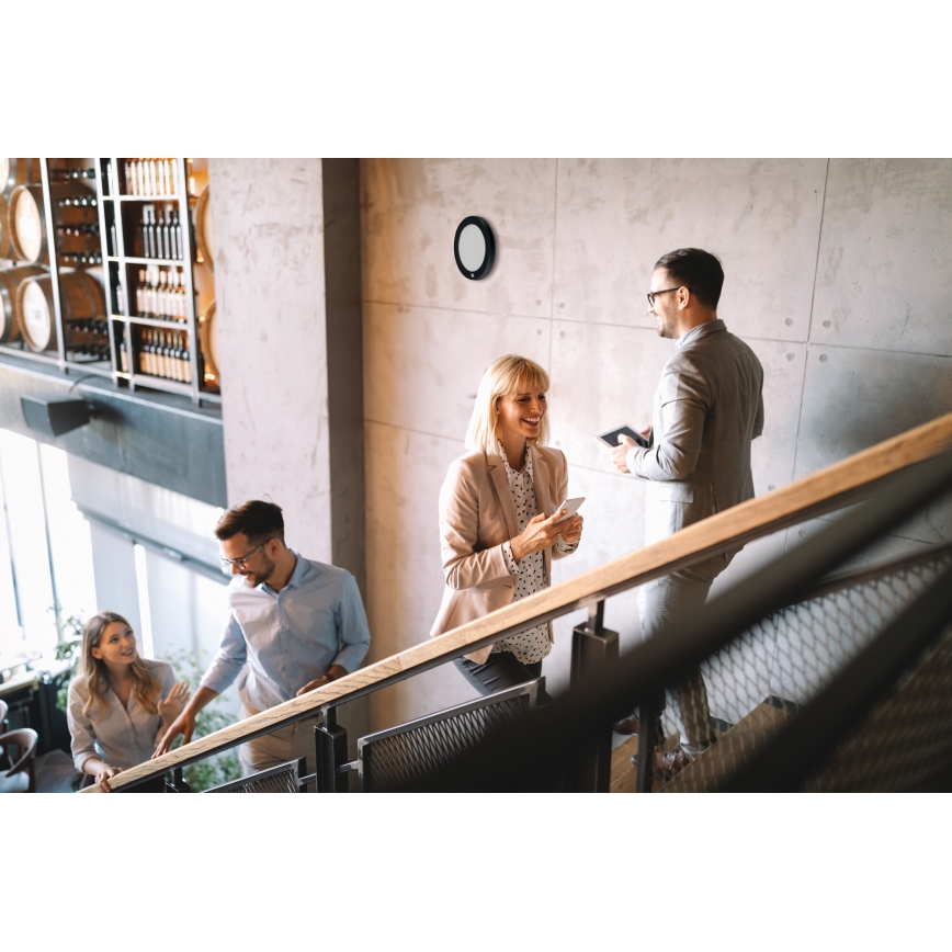 LED Tak- och infälld belysning med rörelsesensor 2-i-1 ERGA LED/17W/230V 3000/4000/6500K svart