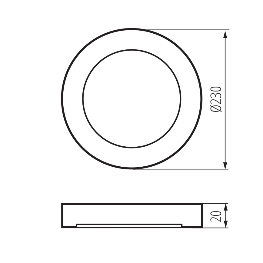 LED tak- och infälld armatur 2 i 1 ERGA LED/17W/230V 3000/4000/6500K svart