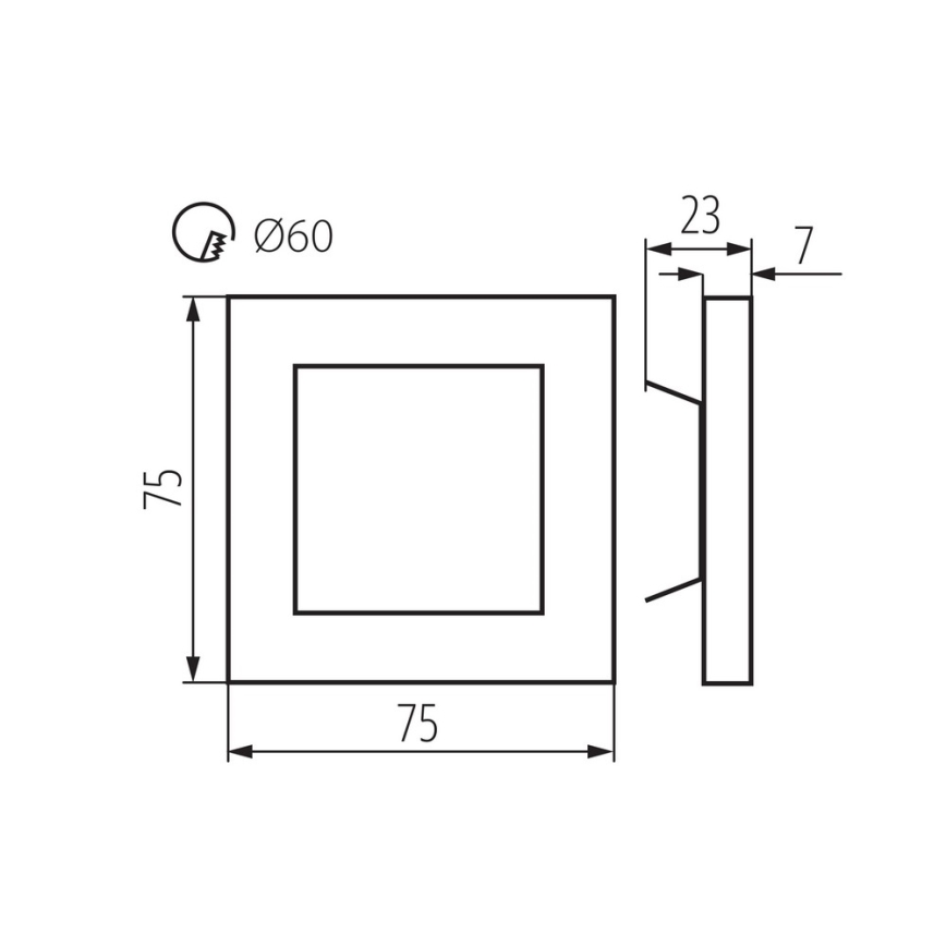 LED väggarmatur för trapphus APUS LED/0,8W/12V 3000K inklusive monteringsdosa