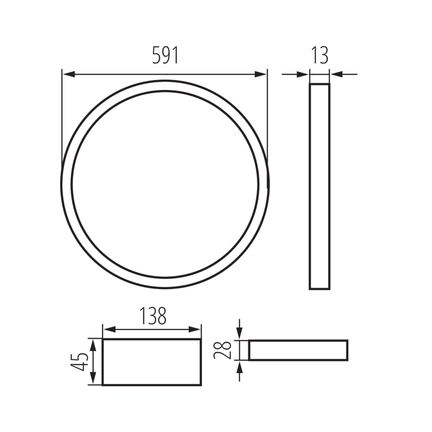 LED infälld ram AVAR LED/40W/230V 4000K Ø 59 cm