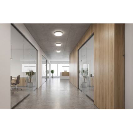 LED-taklampa med rörelse- och skymningssensor VARSO LED/22/30W/230V 3000/4000/6500K Ø 33 cm IP54