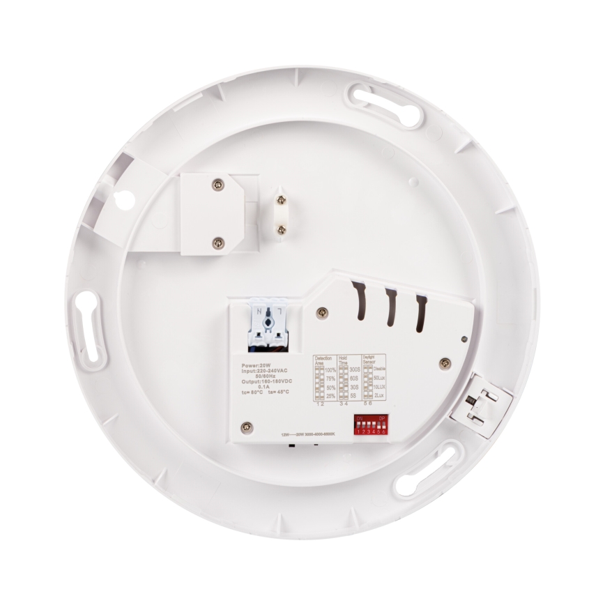 LED-taklampa med rörelse- och skymningssensor VARSO LED/22/30W/230V 3000/4000/6500K Ø 33 cm IP54
