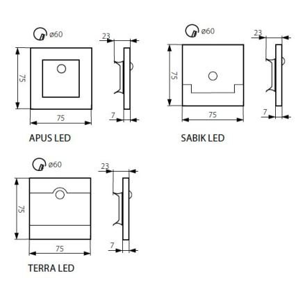 LED-trapparmatur med sensor LED/0,8W/12V 3000K