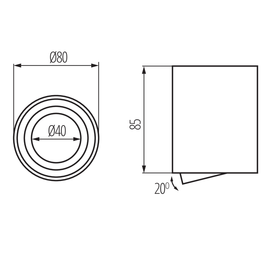 Spotlampa BORD ONE 1xGU10/10W/230V svart