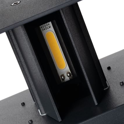 LED utomhusvägglampa med rörelse- och skymningssensor REKA LED/7W/230V IP54 antracit rund