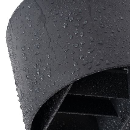 LED utomhusvägglampa med rörelse- och skymningssensor REKA LED/7W/230V IP54 antracit rund