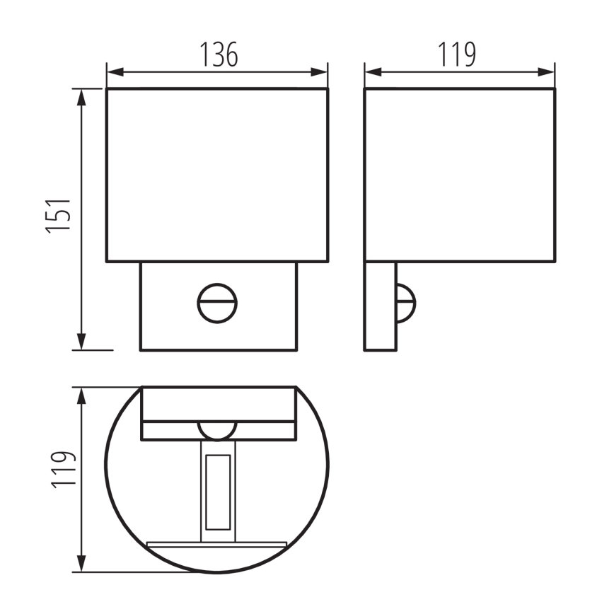 LED utomhusvägglampa med rörelse- och skymningssensor REKA LED/7W/230V IP54 antracit rund