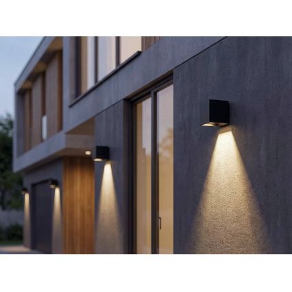LED solcellsdriven vägglampa med inbyggd sensor REKA LED/3W/3,7V 1800 mAh 3000/4000/6500K IP65 svart