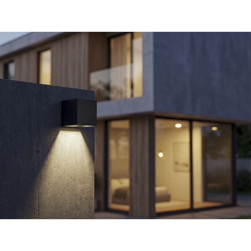 LED solcellsdriven vägglampa med inbyggd sensor REKA LED/3W/3,7V 1800 mAh 3000/4000/6500K IP65 svart