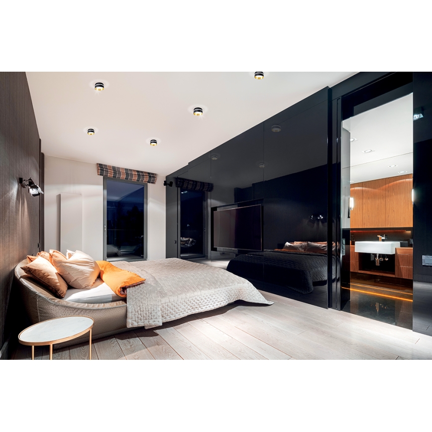 Infälld spotlight GOVIK GU10/10W svart/guld