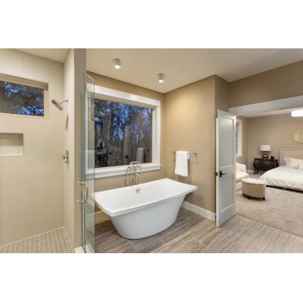 Badrumsbelysning tak SANI 1xGU10/10W/230V IP44 matt krom