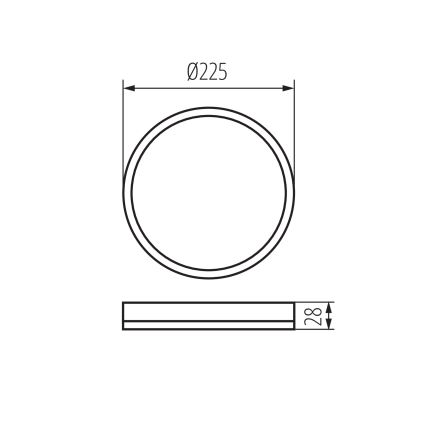 LED taklampa för badrum AZPO LED/11,8W/230V diameter 22,5 cm IP54 svart