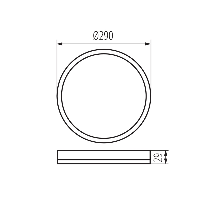 LED taklampa för badrum AZPO LED/18,5W/230V diameter 29 cm IP54 svart