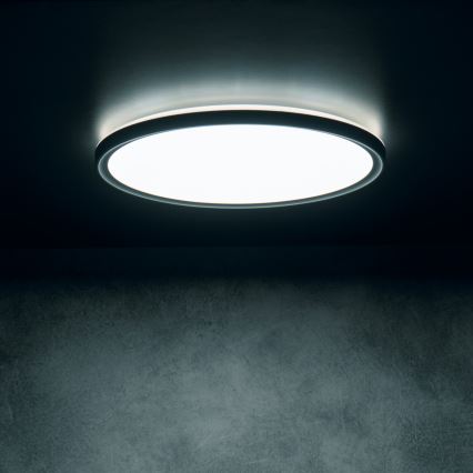 LED taklampa AZPO LED/18,5W/230V 3000/4000/6000K Ø 29 cm IP54 svart