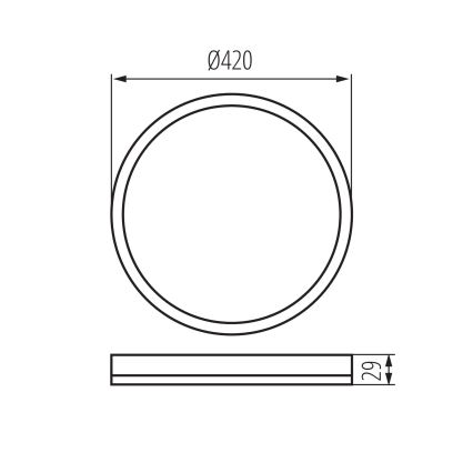 LED-taklampa AZPO, 22 W, 230 V, 3000/4000/6000 K, Ø 42 cm, IP54, svart