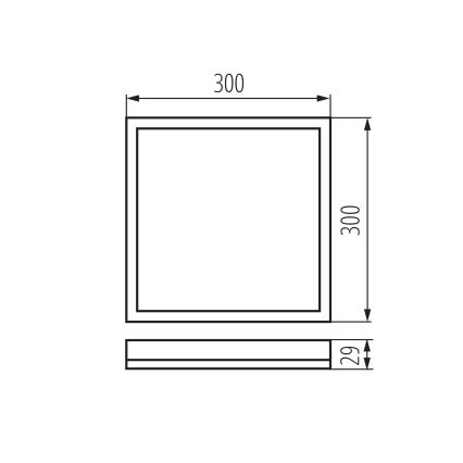 LED takarmatur AZPO LED/17,5W/230V 3000/4000/6000K 30x30 cm IP54 svart