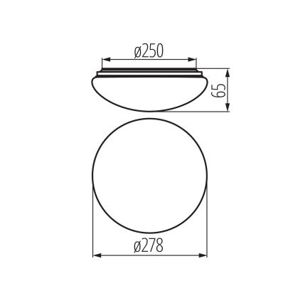 LED badrumstaklampa CORSO LED/12W/230V 3000/4000/6500K Ø 27,8 cm IP44