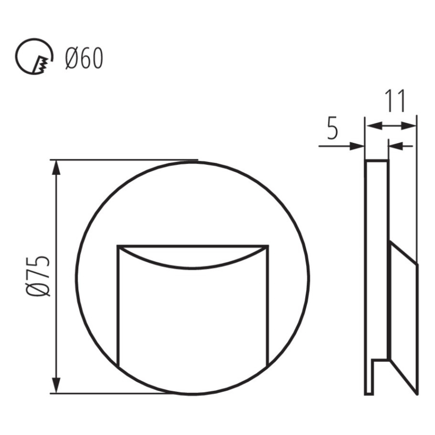 LED trapparmatur ERINUS LED/0,8W/12V 4000K vit