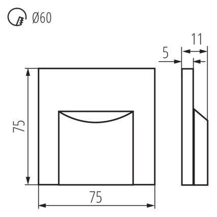 LED trapparmatur ERINUS LED/0,8W/12V 4000K svart