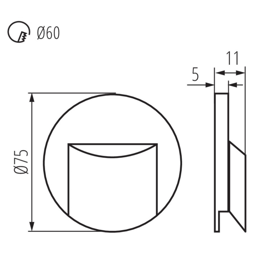 LED-trapparmatur ERINUS LED/0,8W/12V 3000K svart