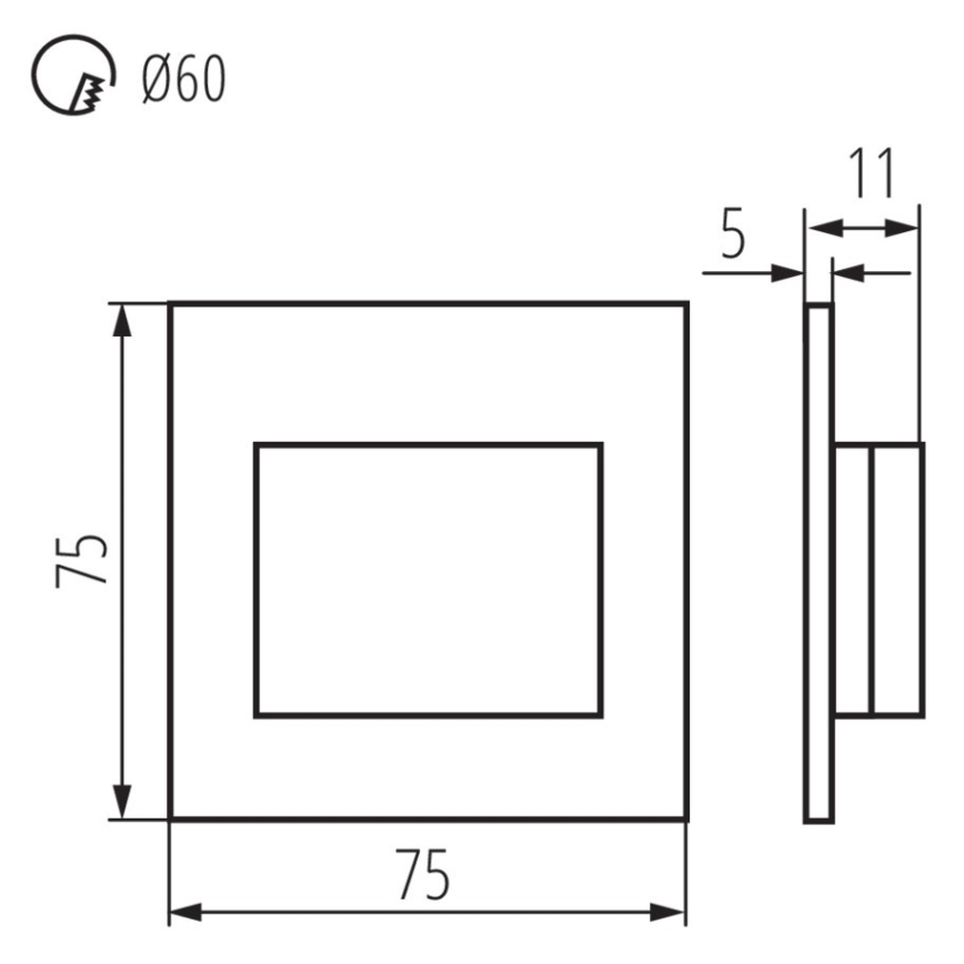 LED-trapparmatur ERINUS LED/1,5W/12V 4000K svart