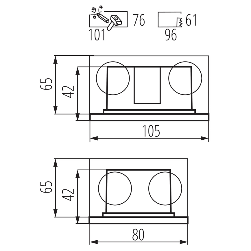 LED Inbygd lampa  GLASI LED/3W/230V 3000K IP44 vit