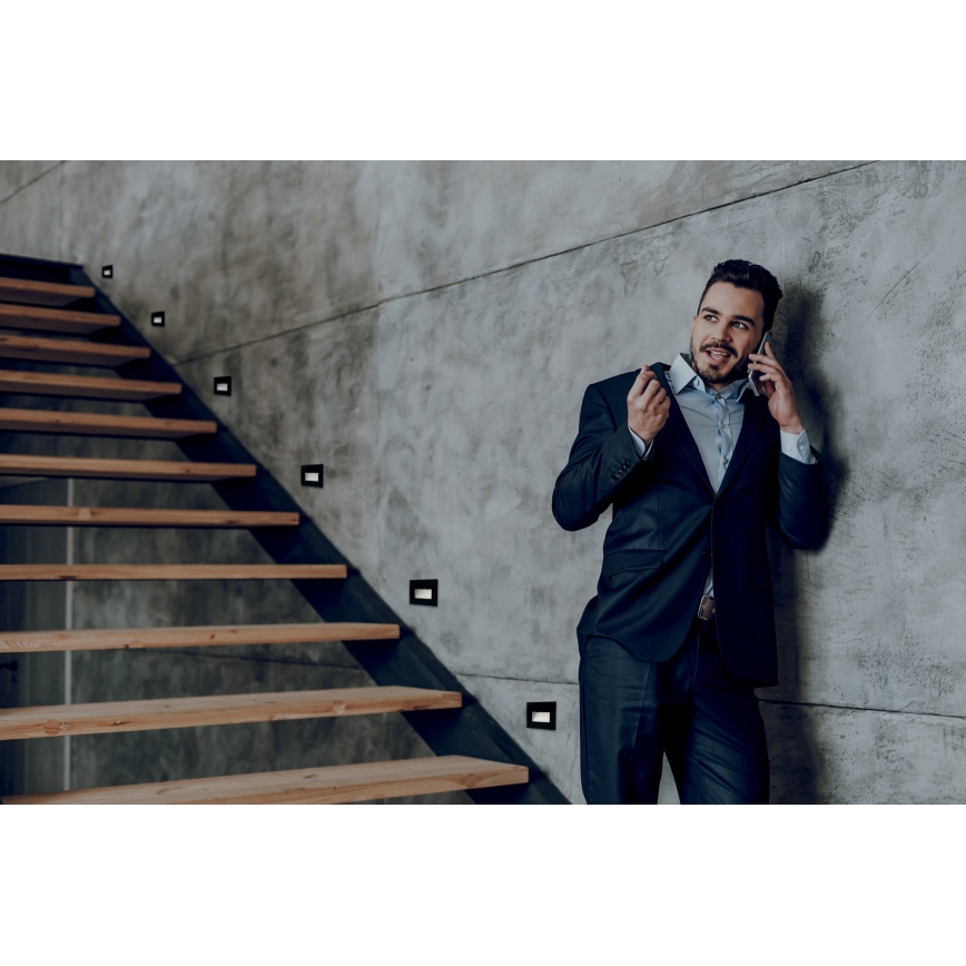 LED Inbygd lampa  GLASI LED/3W/230V 4000K IP44 svart