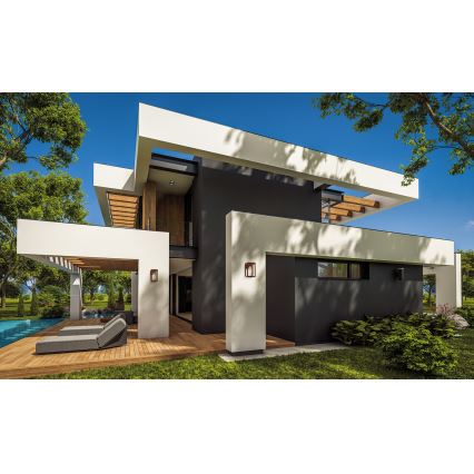 Vägglampa för utomhusbruk VIMO 1xE27/15W/230V IP44 koppar