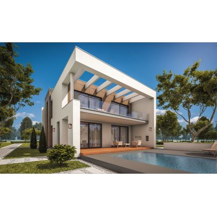 Vägglampa för utomhusbruk VIMO 1xE27/15W/230V IP44 koppar