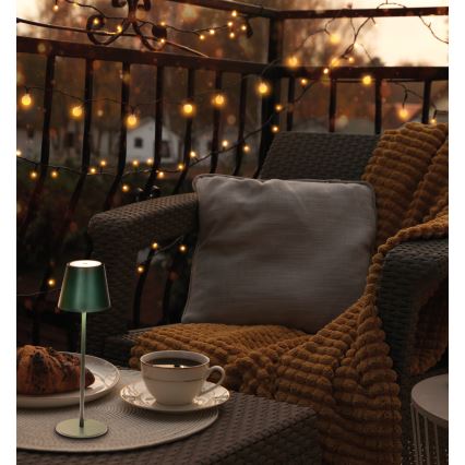 LED Ljusreglerad uppladdningsbar bordslampa INITA LED/1,2W/1800 mAh IP54 grön