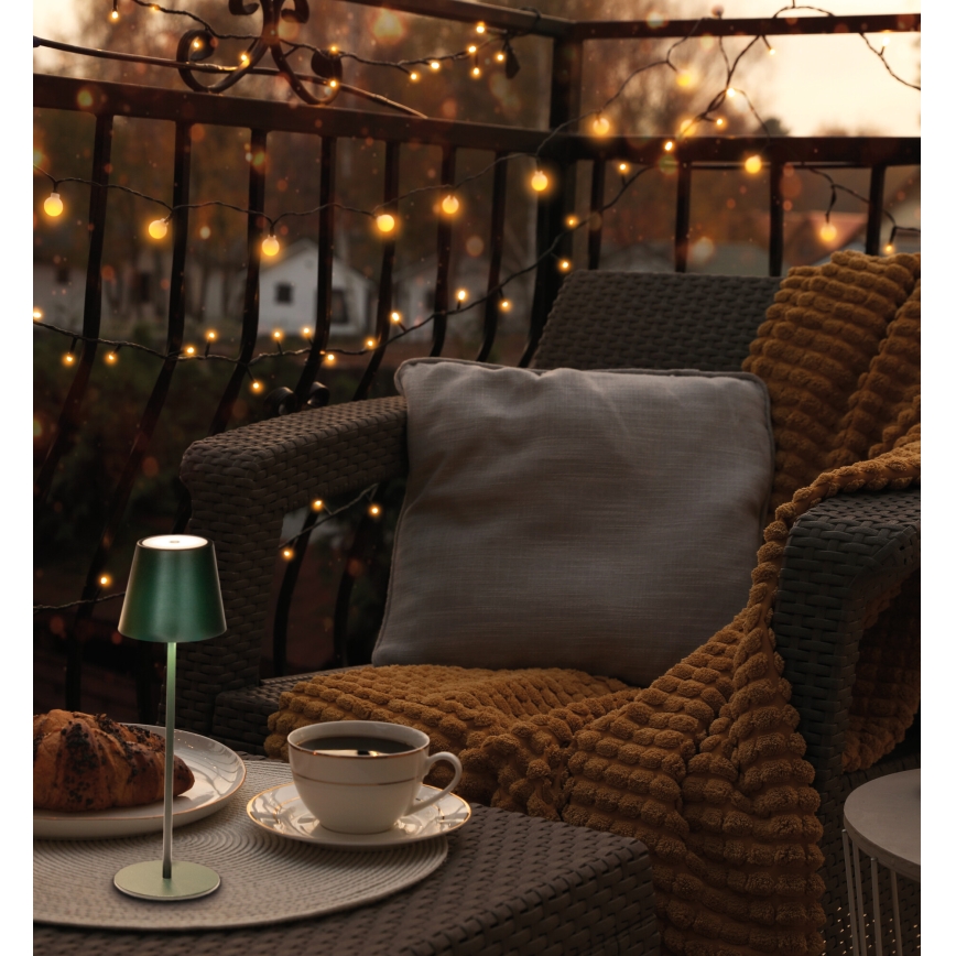 LED Ljusreglerad uppladdningsbar bordslampa INITA LED/1,2W/1800 mAh IP54 grön