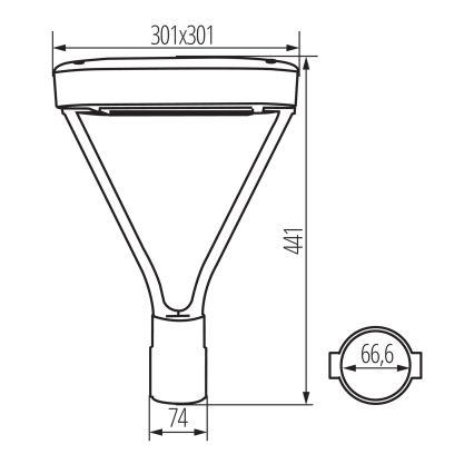 LED gatulampa PARCOLI LED/30/40/50W/230V 3000/4000/6500K IP66 grå