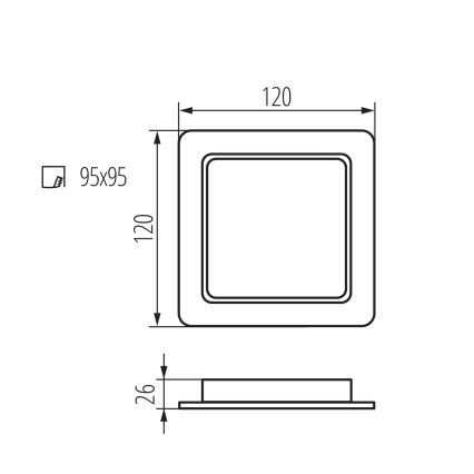 LED infälld badrumsarmatur TAVO LED/9W/230V 3000/4000/6000K 12x12 cm IP44 vit