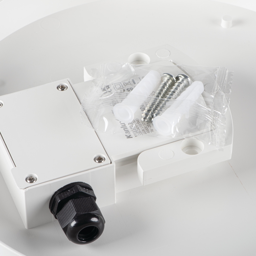 LED arbetsvägglampa med rörelsedetektor IPER LED/35W/230V IK10 IP65 rund vit