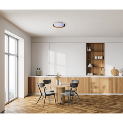 LED taklampa NIFU LED/17,8W/230V diameter 43 cm vit/brun