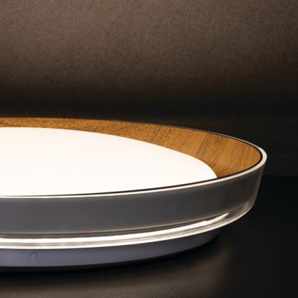 LED taklampa NIFU LED/17,8W/230V diameter 43 cm vit/brun