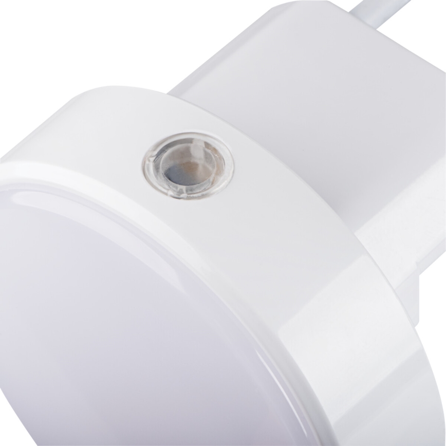 Kanlux 37396 - LED Ljusreglerad orientering belysning med skymningssensor till ett uttag ULOV LED/0,5W/230V vit