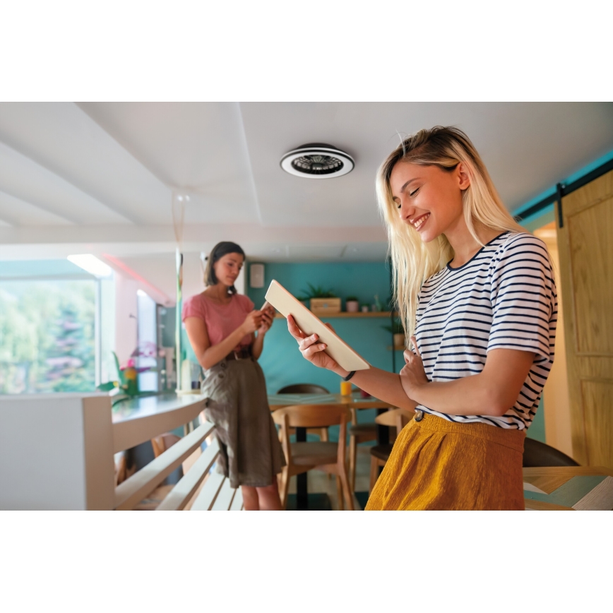 LED Dimbart taklamp med fläkt PLAVE LED/48W/230V 3000/4000/6500K + fjärrkontroll