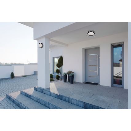 LED taklampa för utomhusbruk BENO E LED/12W/230V 3000/4000/6500K diameter 20 cm IP65 svart