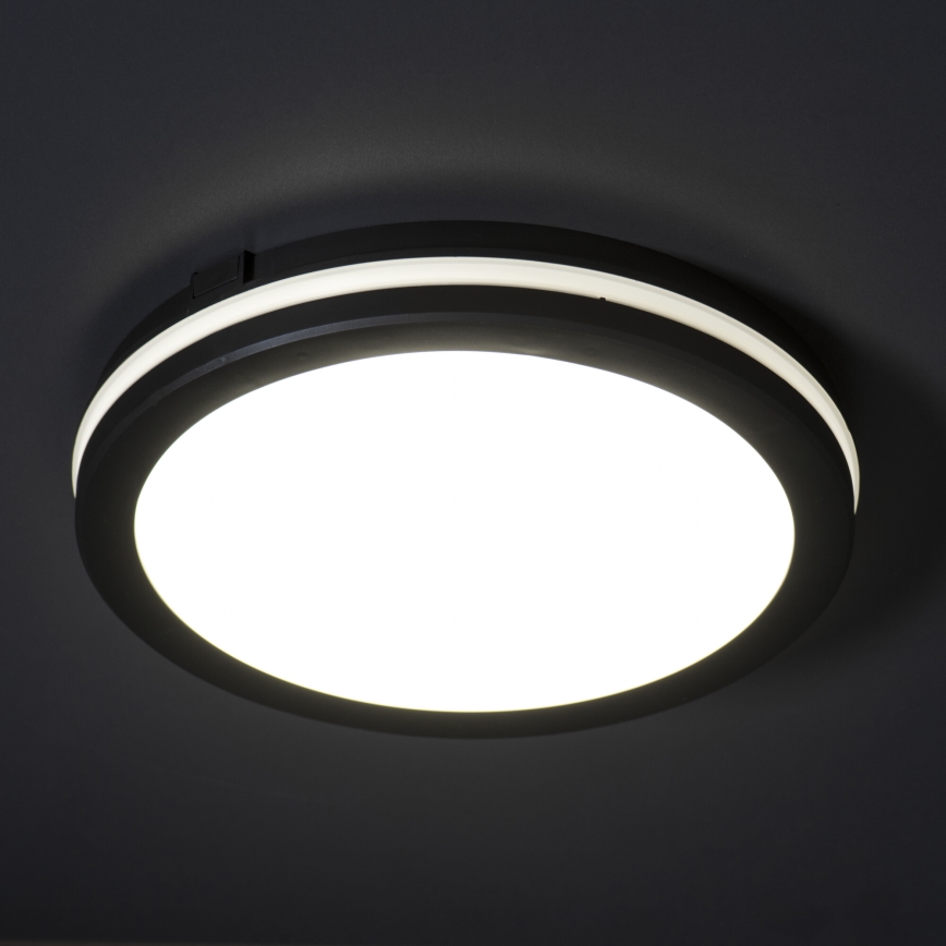 LED taklampa för utomhusbruk BENO E LED/12W/230V 3000/4000/6500K diameter 20 cm IP65 svart