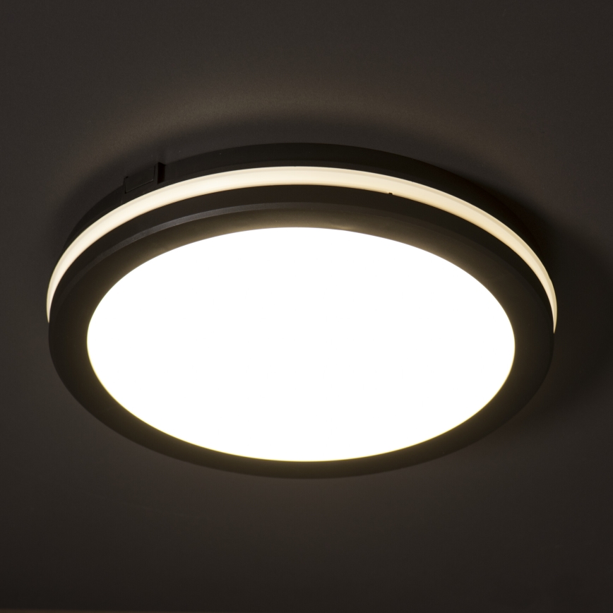 LED taklampa för utomhusbruk BENO E LED/12W/230V 3000/4000/6500K diameter 20 cm IP65 svart