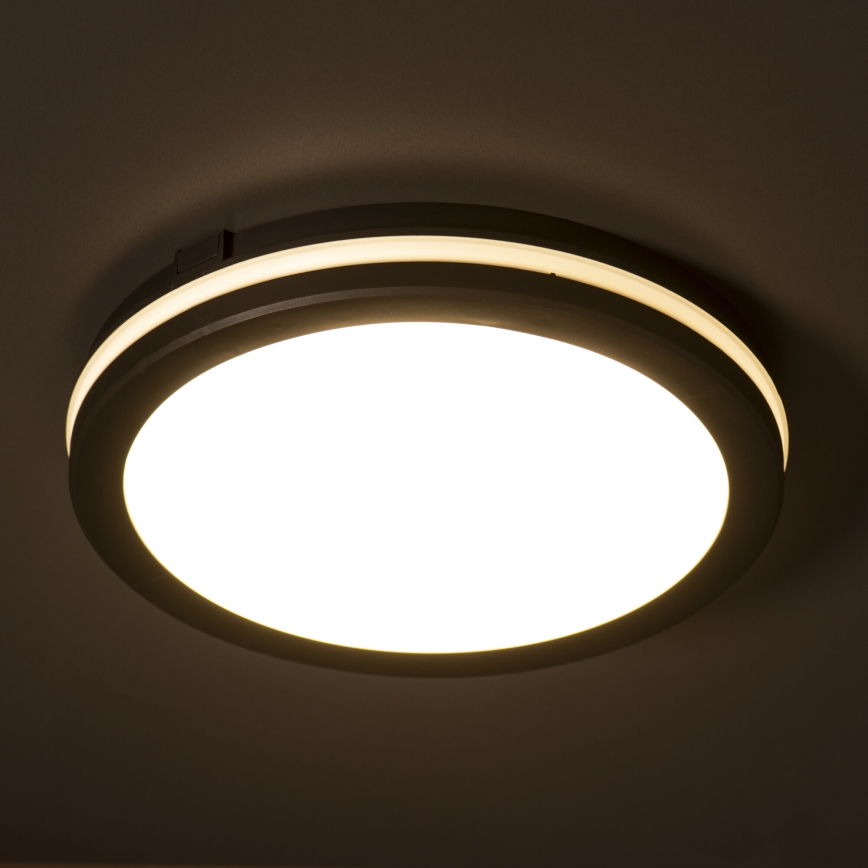 LED taklampa för utomhusbruk BENO E LED/12W/230V 3000/4000/6500K diameter 20 cm IP65 svart