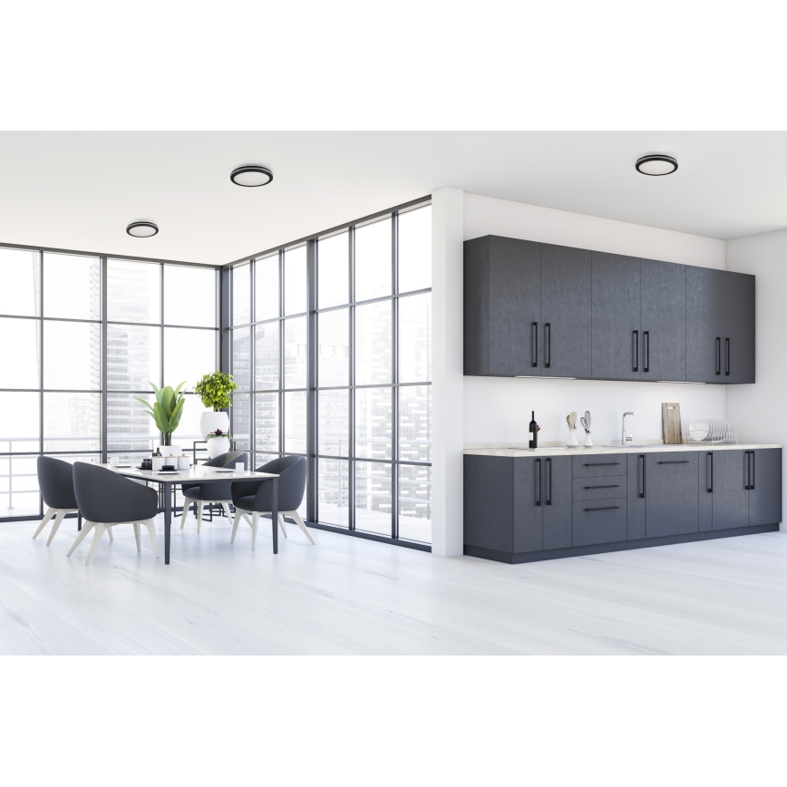 LED taklampa för utomhusbruk BENO ECO LED/12W/230V 3000/4000/6500K diameter 20 cm IP65 svart