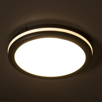 LED taklampa för utomhusbruk BENO ECO LED/12W/230V 3000/4000/6500K diameter 20 cm IP65 svart