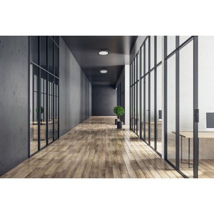 LED taklampa för utomhusbruk BENO ECO LED/30W/230V 3000/4000/6500K diameter 30 cm IP65 svart