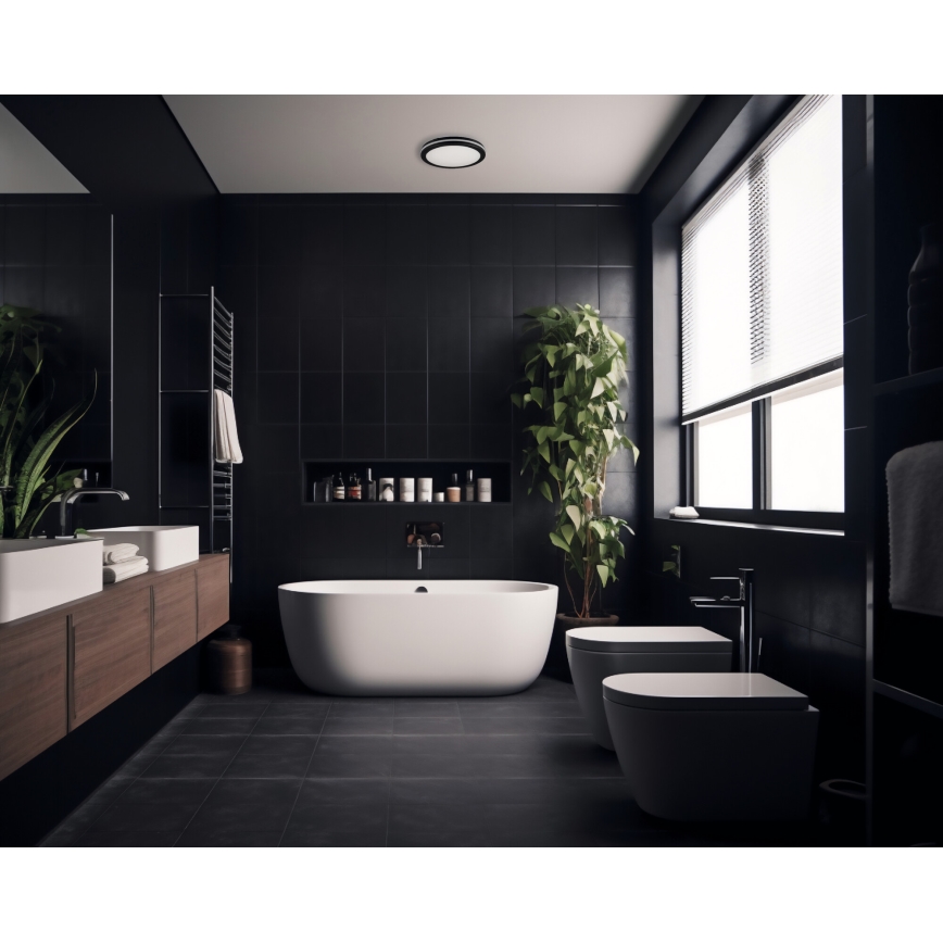 LED taklampa för utomhusbruk BENO ECO LED/40W/230V 3000/4000/6500K diameter 40 cm IP65 svart