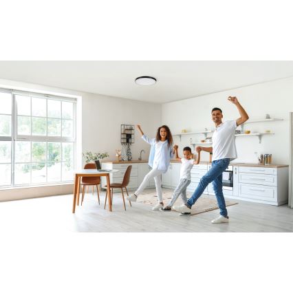 LED Dimbar taklampa PLAFON LED/20W/230V 3000-6500K Wi-Fi svart